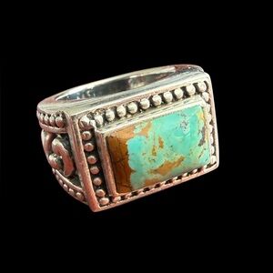 Barse Sterling Silver Turquoise Statement Ring 925 Size 6.5 Southwestern